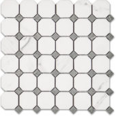 Treasure Statuario Polished Octagon/Dot Mosaic | Alita Tile