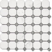 Treasure Statuario Polished Octagon/Dot Mosaic | Alita Tile