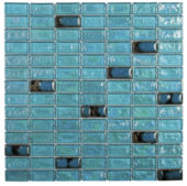 Turquoise Glass And Ceramic Brick 3/4 | Alita Tile
