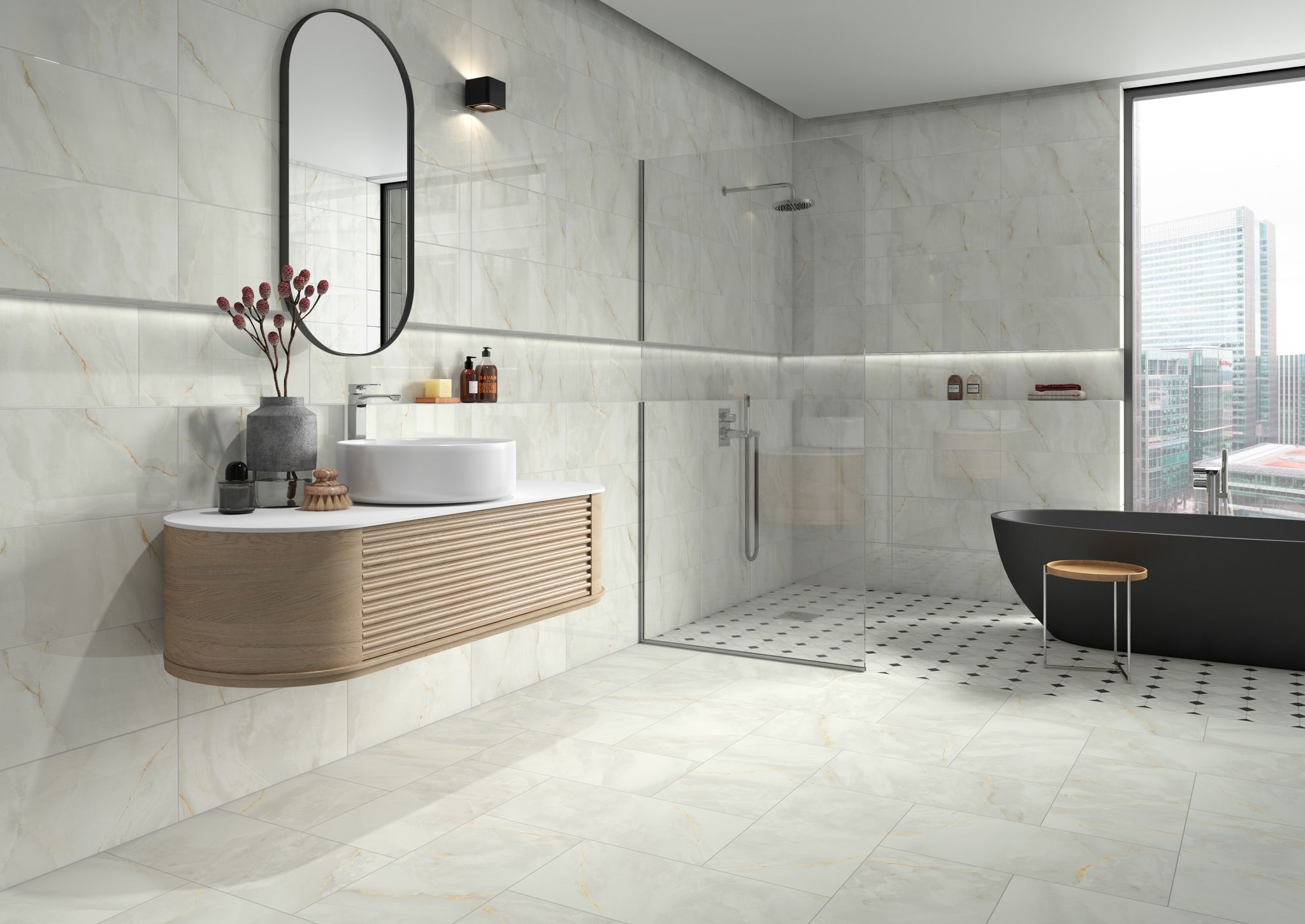 Venezia White 12x24 and 10x30 1 | Alita Tile