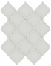 Warm Grey Glossy Arabesque Mosaic | Alita Tile