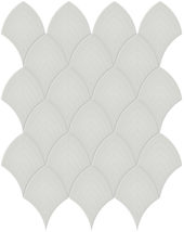 Warm Grey Glossy Scallop Mosaic | Alita Tile