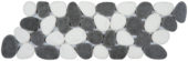 White & Black Reconstituted Pebble Interlocking Mosaic | Alita Tile