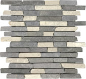 White Grey Broken Brick Marble Interlocking Mosaic | Alita Tile