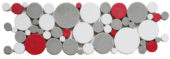 White Grey Red Penny Rounds Interlocking Border | Alita Tile