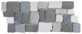 White Light & Dark Grey Cubic Marble Opus Interlocking Border | Alita Tile