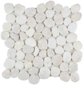 White Marble Sliced Stone Interlocking Mosaic | Alita Tile