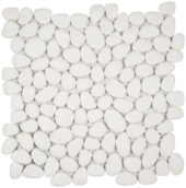 White Reconstituted Pebble Interlocking Mosaic | Alita Tile
