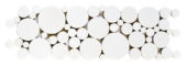 White Reconstituted Round Mosaic Interlocking Border | Alita Tile