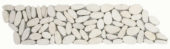 White Sliced Matte Pebble Interlocking Border | Alita Tile