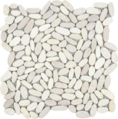 White Sliced Matte Pebble Interlocking Mosaic | Alita Tile