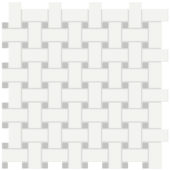 White w/Loft Grey Matte Basketweave Mosaic | Alita Tile