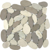 White/Beige Xl Sliced Matte Pebble Interlocking | Alita Tile