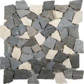 White/Grey/Black Opus Interlocking Mosaic | Alita Tile