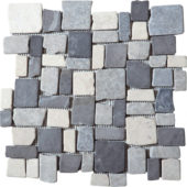 White/L.grey/D.grey Cubic Marble Opus Interlocking Mosaic | Alita Tile