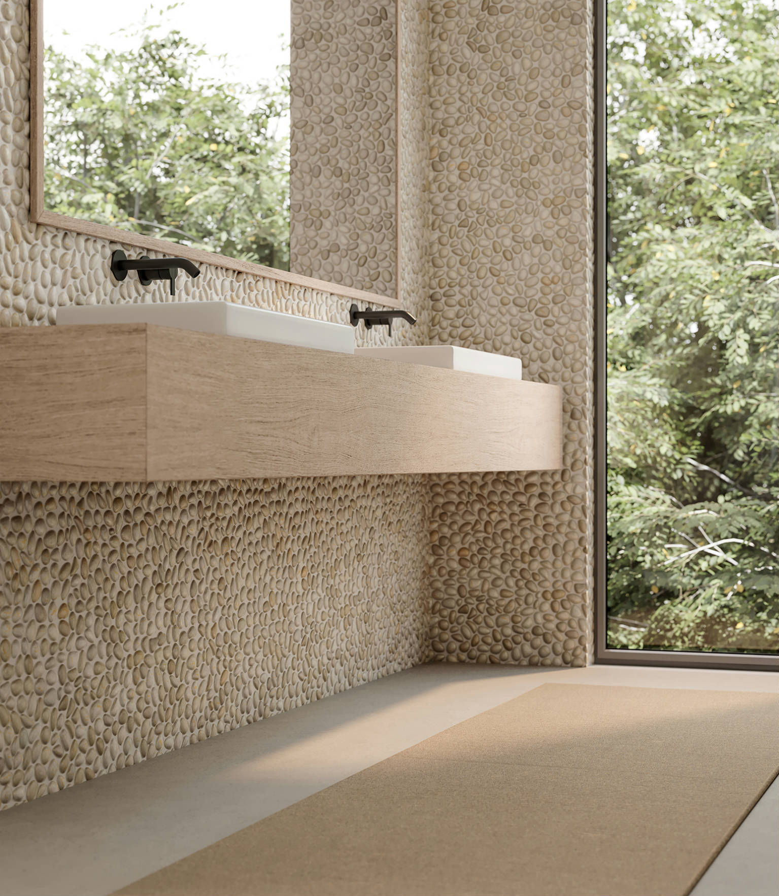 Zen Fiji Cream Natural Pebble Matte Mosaic 2 | Alita Tile