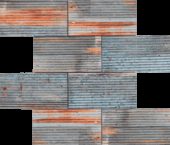 2.8"x6" Rust Industrial Linear Relief Pattern Glazed Ceramic Mosaic | Alita Tile