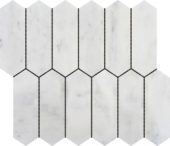 2"x6" Picket White Grey Marble | Alita Tile
