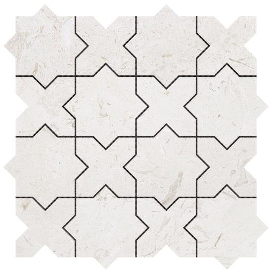 3"x3" Cross & Star Beige Marble | Alita Tile