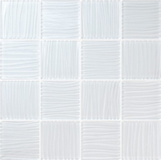 3"x3" White Glass Mosaic | Alita Tile