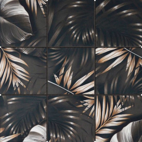 4"x4" Floral Palm Brown Beige Mosaic | Alita Tile