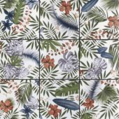 4"x4" Floral Palm Multicolor Mosaic | Alita Tile