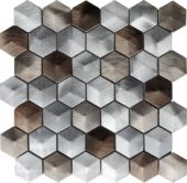 Aluminum Hexagon 19 Brown Mosaic | Alita Tile