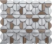 Aluminum & Marble Semi Circle 19 Brown | Alita Tile