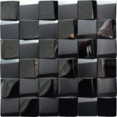 Black 3D Metal Mix Finish 2"x2" 11.5"x11.5" | Alita Tile