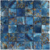 Blue Aluminum 2"x2" Mix Mosaic | Alita Tile