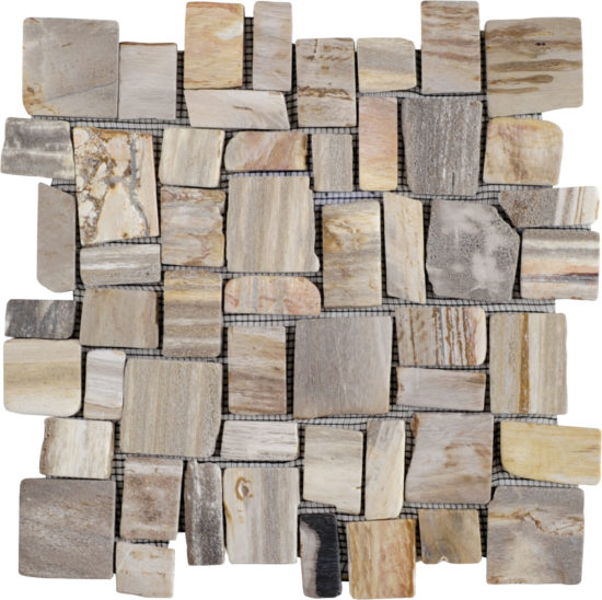 Cubic Fossil Wood Stone Mosaic | Alita Tile