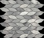 Elongated Hexagon Ice Grey "Leaves" Mosaic | Alita Tile