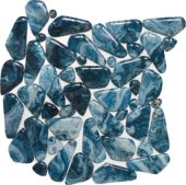 Glass Pebble Blue Marble Pattern Mix Mosaic 11.4"x11.4" | Alita Tile