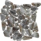 Glass Pebble Grey Beige Mix Marble Pattern Mix Mosaic | Alita Tile
