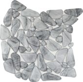 Glass Pebble Light Grey Marble Pattern Mix Mosaic 11.4"11.4" | Alita Tile