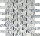 Grey Mix Pattern Deco Brick Matte Glazed Porcelain 1"x3" Mosaic | Alita Tile