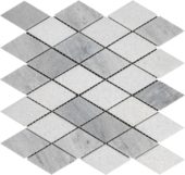 Grey White Multicolor Marble Diamond Honed 11.4"x11.3" | Alita Tile