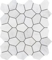Irregular Hexagon White Grey Marble | Alita Tile