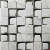 Marble & Glass 2"x2" White Mix Mosaic | Alita Tile