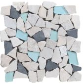 Mini Opus Beige Grey Marble Mix & Green Glass | Alita Tile