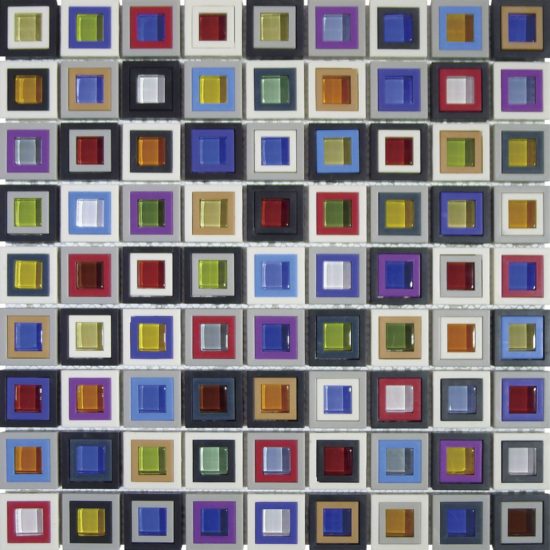 Multicolor Square Mix Glass Resin | Alita Tile