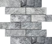 Slate Stone Grey Glazed Ceramic 2"x6" Brick Mosaic | Alita Tile