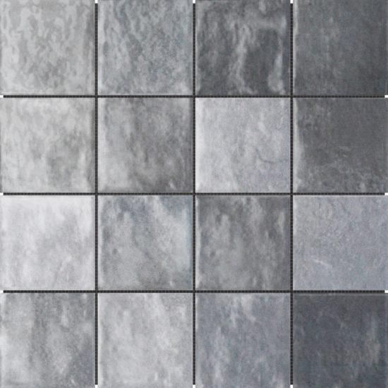 Zellige Glazed Ceramic Grey Mix 3"x3" | Alita Tile