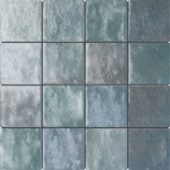 Zellige Glazed Ceramic Soft Blue Mix 3"x3" Mosaic | Alita Tile