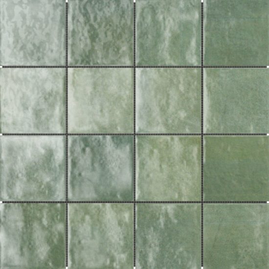 Zellige Glazed Ceramic Soft Green Mix 3"x3" | Alita Tile