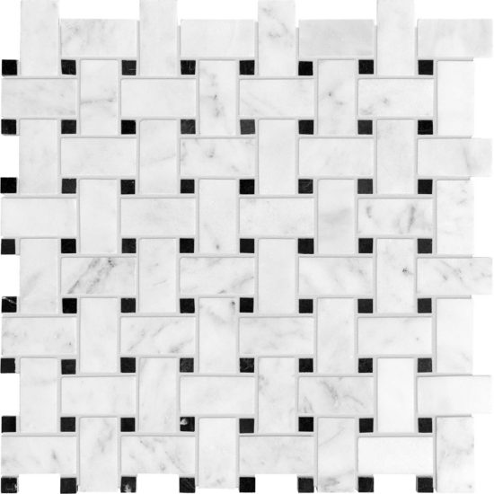 Bianco Venatino Basketweave Honed Mosaic | Alita Tile