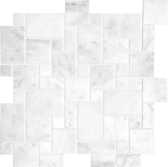 Bianco Venatino Mini Versailles Polished Mosaic | Alita Tile