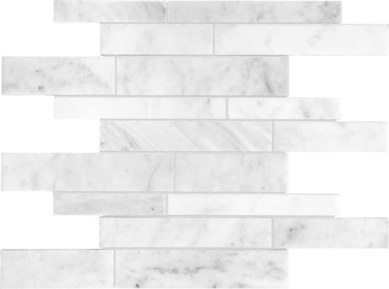 Bianco Venatino Random Strip Honed Mosaic | Alita Tile