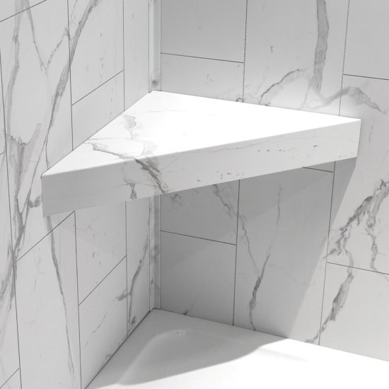 Carrara Marble Shower Bench 26x18.63x3 | Alita Tile