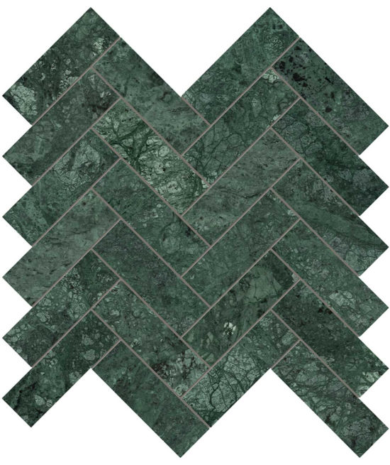 Diosa Verde 1.25x4 Herringbone Mosaic